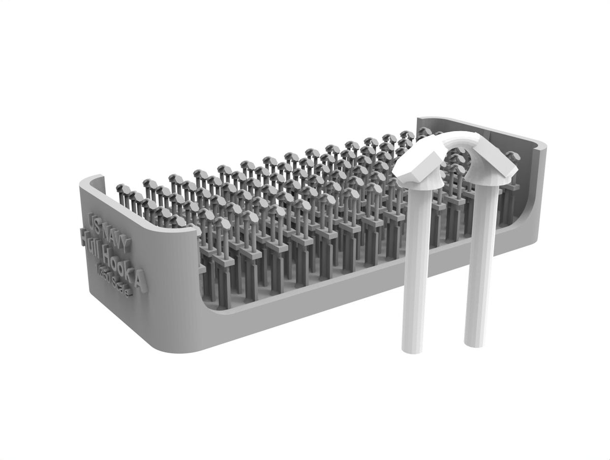 Photo of Hull Hook A Type 180 pieces in 1/350 scale 3D printed resin model set by HS Model HSM-U350059S