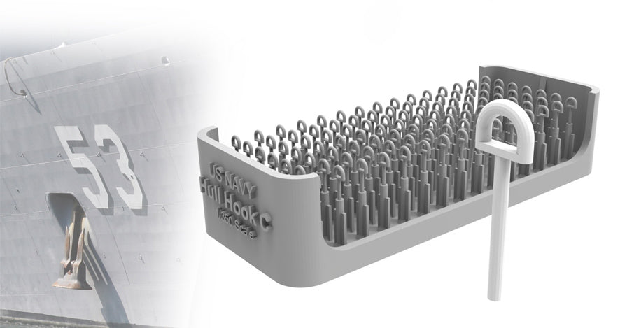 Gray nail holder with nails on a white background