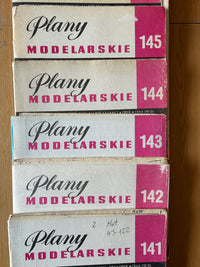 Photo of Plany Modelarskie complete set of 150 issues with folded A1 technical drawings for model building (1965–1989)