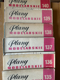 Photo of Plany Modelarskie complete set of 150 issues with folded A1 technical drawings for model building (1965–1989)
