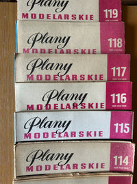 Photo of Plany Modelarskie complete set of 150 issues with folded A1 technical drawings for model building (1965–1989)