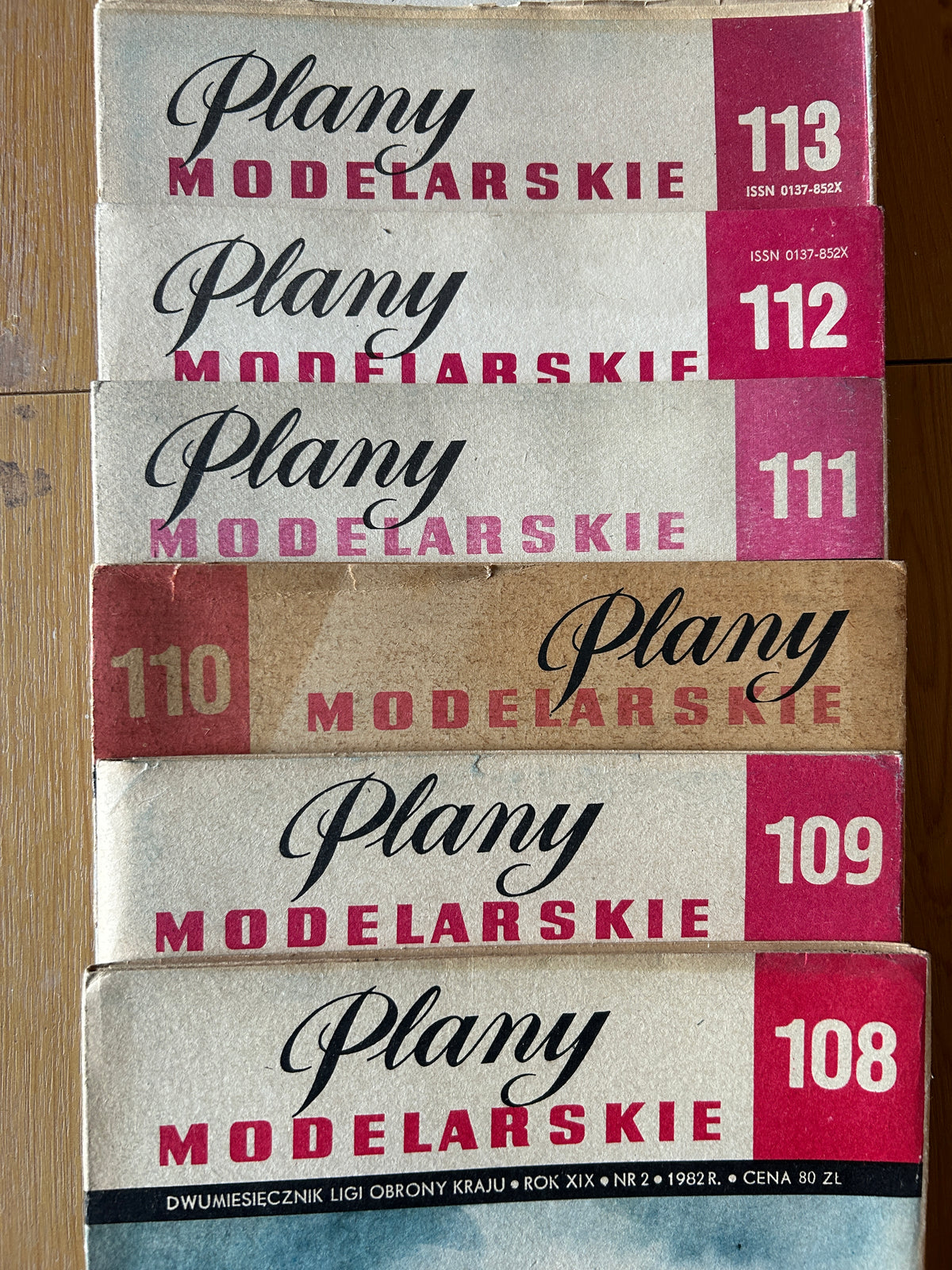 Photo of Plany Modelarskie complete set of 150 issues with folded A1 technical drawings for model building (1965–1989)