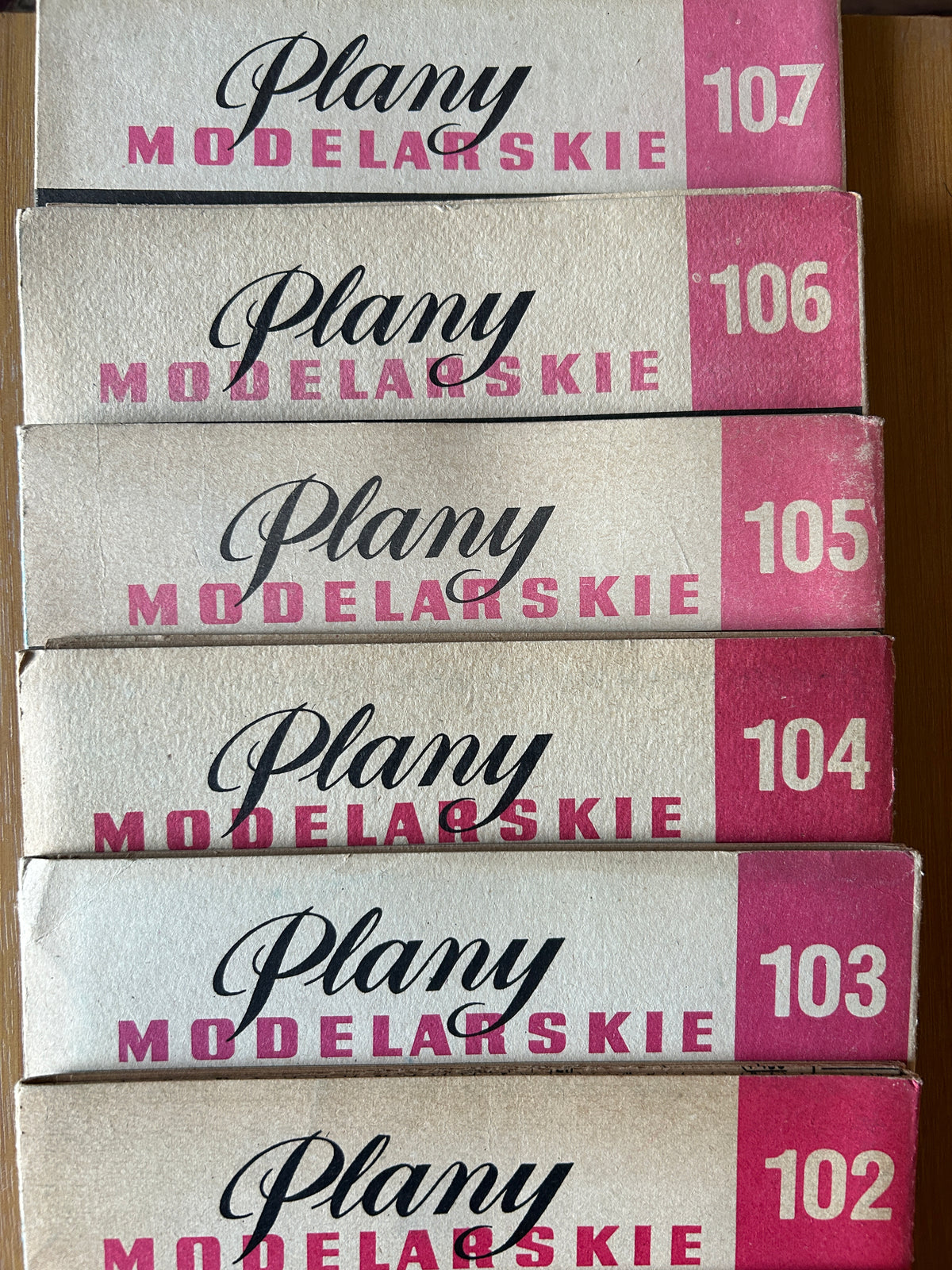 Photo of Plany Modelarskie complete set of 150 issues with folded A1 technical drawings for model building (1965–1989)