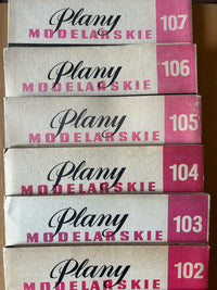 Photo of Plany Modelarskie complete set of 150 issues with folded A1 technical drawings for model building (1965–1989)