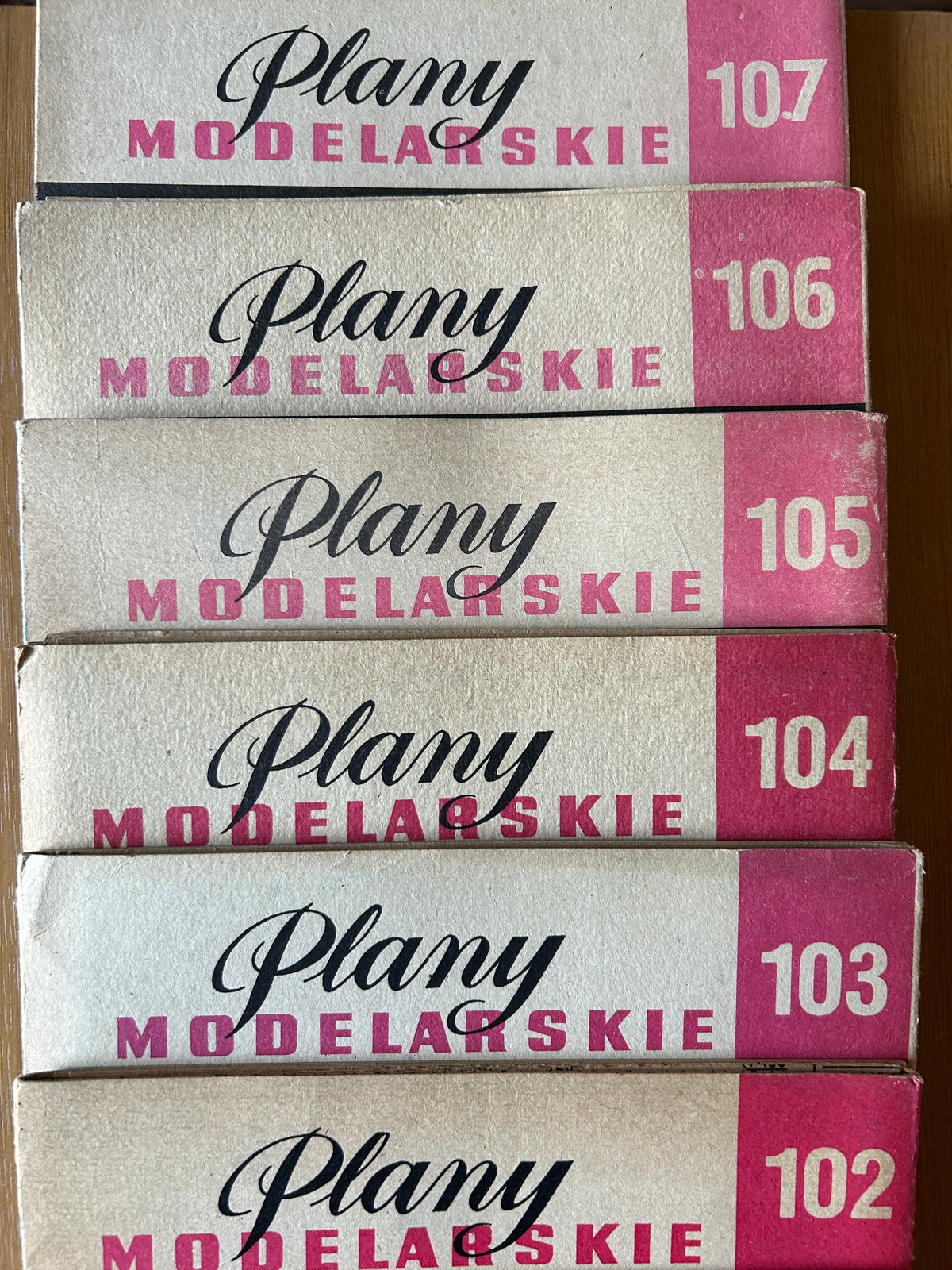 Photo of Plany Modelarskie complete set of 150 issues with folded A1 technical drawings for model building (1965–1989)