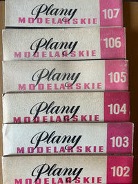 Photo of Plany Modelarskie complete set of 150 issues with folded A1 technical drawings for model building (1965–1989)