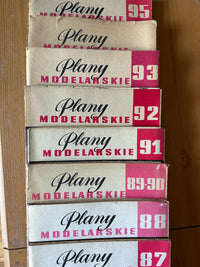 Photo of Plany Modelarskie complete set of 150 issues with folded A1 technical drawings for model building (1965–1989)