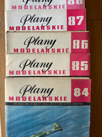 Photo of Plany Modelarskie complete set of 150 issues with folded A1 technical drawings for model building (1965–1989)