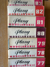 Photo of Plany Modelarskie complete set of 150 issues with folded A1 technical drawings for model building (1965–1989)