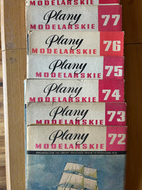Photo of Plany Modelarskie complete set of 150 issues with folded A1 technical drawings for model building (1965–1989)