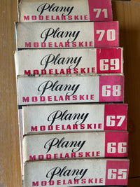 Photo of Plany Modelarskie complete set of 150 issues with folded A1 technical drawings for model building (1965–1989)