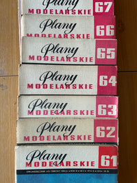 Photo of Plany Modelarskie complete set of 150 issues with folded A1 technical drawings for model building (1965–1989)