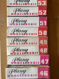Photo of Plany Modelarskie complete set of 150 issues with folded A1 technical drawings for model building (1965–1989)