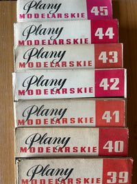 Photo of Plany Modelarskie complete set of 150 issues with folded A1 technical drawings for model building (1965–1989)