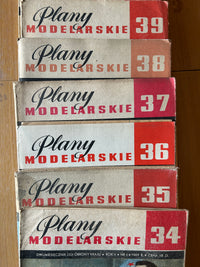 Photo of Plany Modelarskie complete set of 150 issues with folded A1 technical drawings for model building (1965–1989)