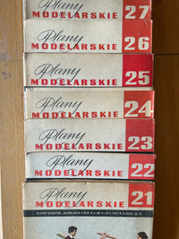 Photo of Plany Modelarskie complete set of 150 issues with folded A1 technical drawings for model building (1965–1989)