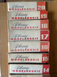 Photo of Plany Modelarskie complete set of 150 issues with folded A1 technical drawings for model building (1965–1989)