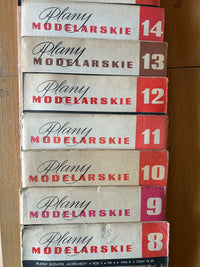 Photo of Plany Modelarskie complete set of 150 issues with folded A1 technical drawings for model building (1965–1989)