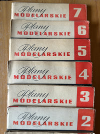 Photo of Plany Modelarskie complete set of 150 issues with folded A1 technical drawings for model building (1965–1989)