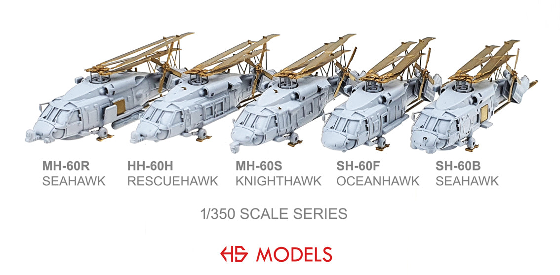 Photo of SH-60F Ocean Hawk 1/350 scale 3D printed resin model kit by HS Model with decals and photo etch