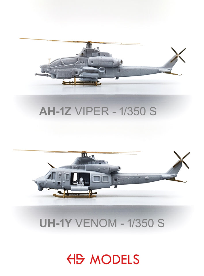 Photo of AH-1Z Viper 1/350 scale resin helicopter set HSM-U350015S with photo-etch and decals