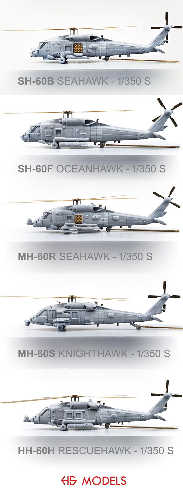 SH-60F Ocean Hawk (2pcs) 1:350 HS Model (HSM-U350011S)