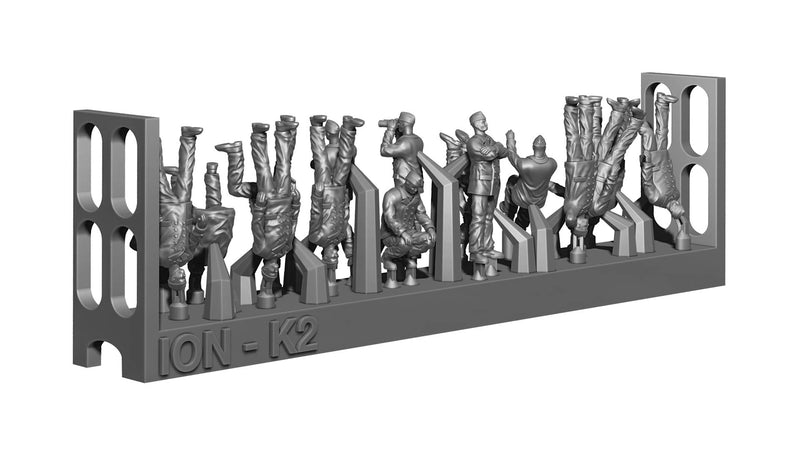 Photo of 36 detailed unpainted resin WWII German Kriegsmarine crew figures in 1:144 scale from ION Models Set 2 (K144-003)