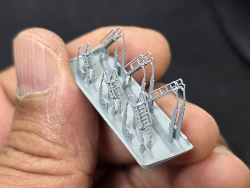 Photo of 1/350 scale ladder set for Arleigh Burke Class Destroyer Flight I and II from HS Model HSM-U350096S 3D printed in resin