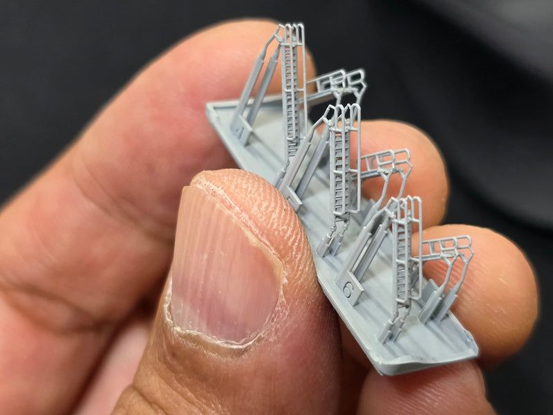Photo of 1/350 scale ladder set for Arleigh Burke Class Destroyer Flight I and II from HS Model HSM-U350096S 3D printed in resin