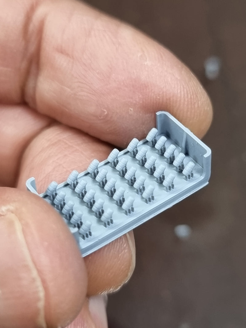 Photo of US Navy Inflatable Life Raft Mk.6 1:700 scale resin model set by HS Model, showing detailed 3D printed rafts for Late Cold War naval ships.