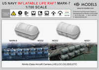 Photo of US Navy Inflatable Life Raft Mk.7 Mod.1/2 1:700 scale 3D printed resin model set by HS Model HSM-U700021S