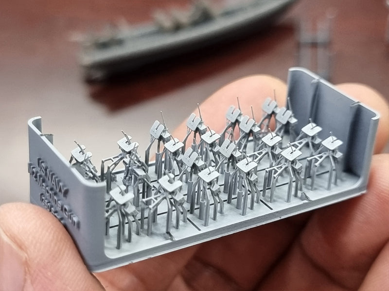 Photo of 12.7mm M2 Machine Gun with Shield 1/350 scale resin set by HS Model