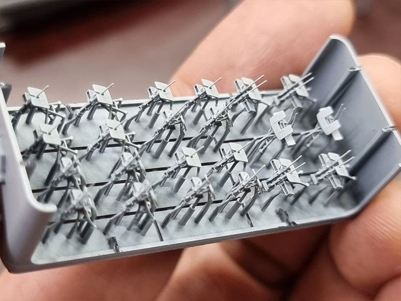 Photo of 12.7mm M2 Machine Gun with Shield 1/350 scale resin set by HS Model