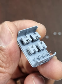 Photo of MK-29 Sea Sparrow 1:700 HS Model resin parts with launchers and missiles.