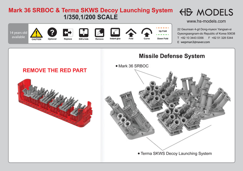Photo of Mk.36 SRBOC and SKWS Decoy Launching System 1/350 scale resin set by HS Model HSM-U350052S