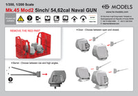 Photo of Mk.45 Mod 2 5inch/54 naval gun 1:350 HS Model resin parts set with 4 pieces