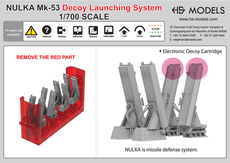 Photo of NULKA Mk.53 Decoy Launching System 1:700 HS Model HSM-U700012S 3D printed resin parts