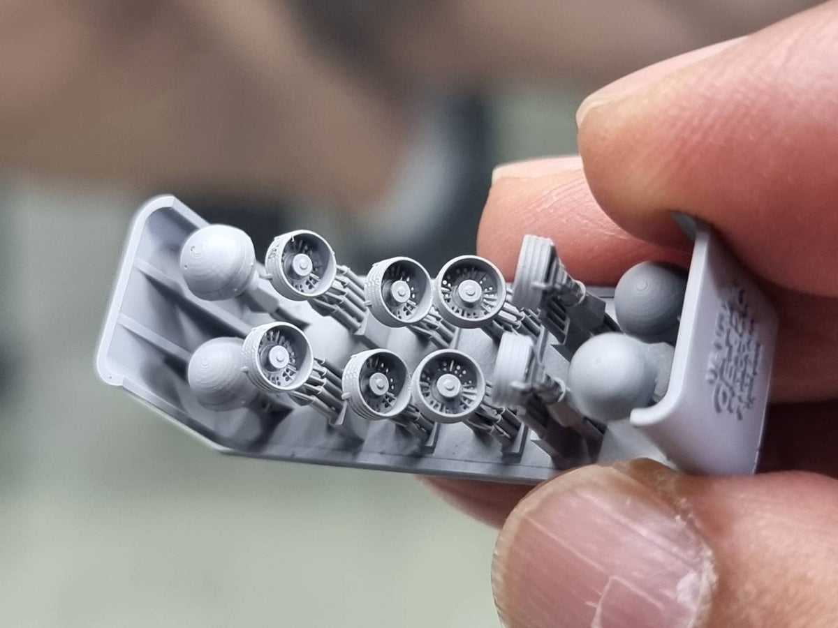 Photo of OE-82C / OE-570 SATCOM Antenna Set 1/350 scale 3D printed resin model by HS Model