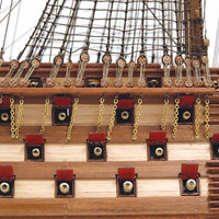 Photo of OcCre Santísima Trinidad wooden model ship kit 1:90 scale, detailed Spanish warship model