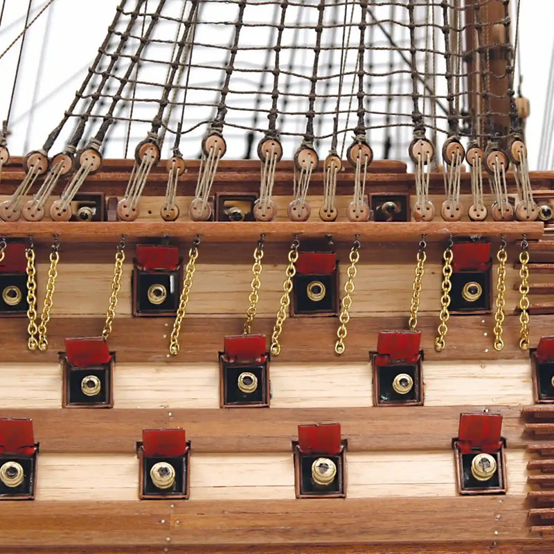 Photo of OcCre Santísima Trinidad wooden model ship kit 1:90 scale, detailed Spanish warship model