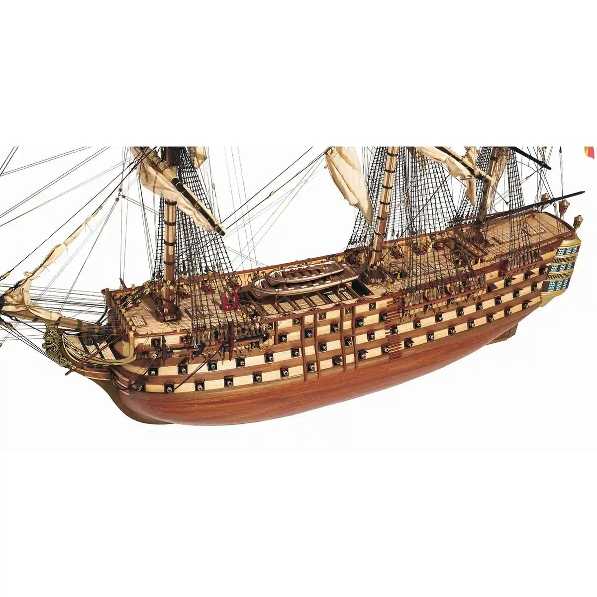 Photo of OcCre Santísima Trinidad wooden model ship kit 1:90 scale, detailed Spanish warship model