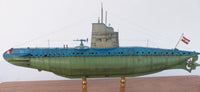 Photo of the German Type UB I Submarine resin model kit in 1:72 or 1:144 scale by RC Subs, showcasing fine historical details.