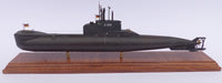 Photo of a 1:144 scale resin model of the German Type 206A submarine by RC Subs, showing detailed hull features and accurate Cold War-era design.