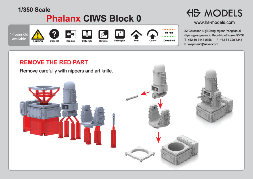 Photo of Phalanx CIWS Block 0 1/350 scale resin model set by HS Model HSM-U350001S