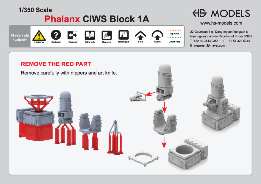 Photo of Phalanx CIWS Block 1A 1/350 scale resin model upgrade set by HS Model