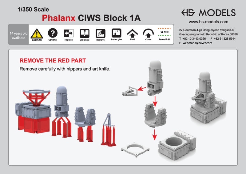 Photo of Phalanx CIWS Block 1A 1/350 scale resin model upgrade set by HS Model