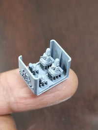 Photo of Phalanx CIWS Block 1B 1/700 scale resin model set by HS Model HSM-U700003S showing four detailed 3D printed parts