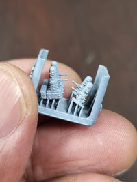 Photo of Phalanx CIWS Block 1B 1/700 scale resin model set by HS Model HSM-U700003S showing four detailed 3D printed parts