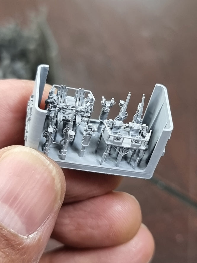 Photo of 1/350 scale 40mm Quad Bofors early version 2 with Mk.51 gun directors 3D printed resin model set by HS Model