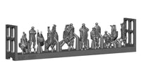 Photo of 1:144 scale Royal Navy personnel figures in bad weather gear from ION Models, Set 2 (R144-003), unpainted resin miniatures displayed standing.